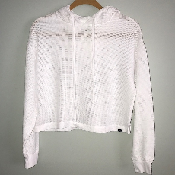 EUC PINK Netted Cropped Hoodie Size XS​​​​ - Picture 1 of 5